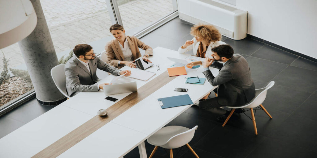 Business executives planning to launch a national SEO campaign